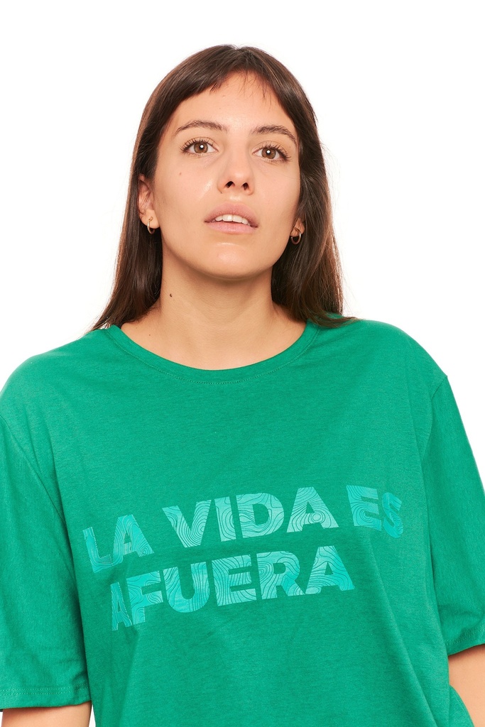 Remera La Vida Es Afuera Unisex Verde