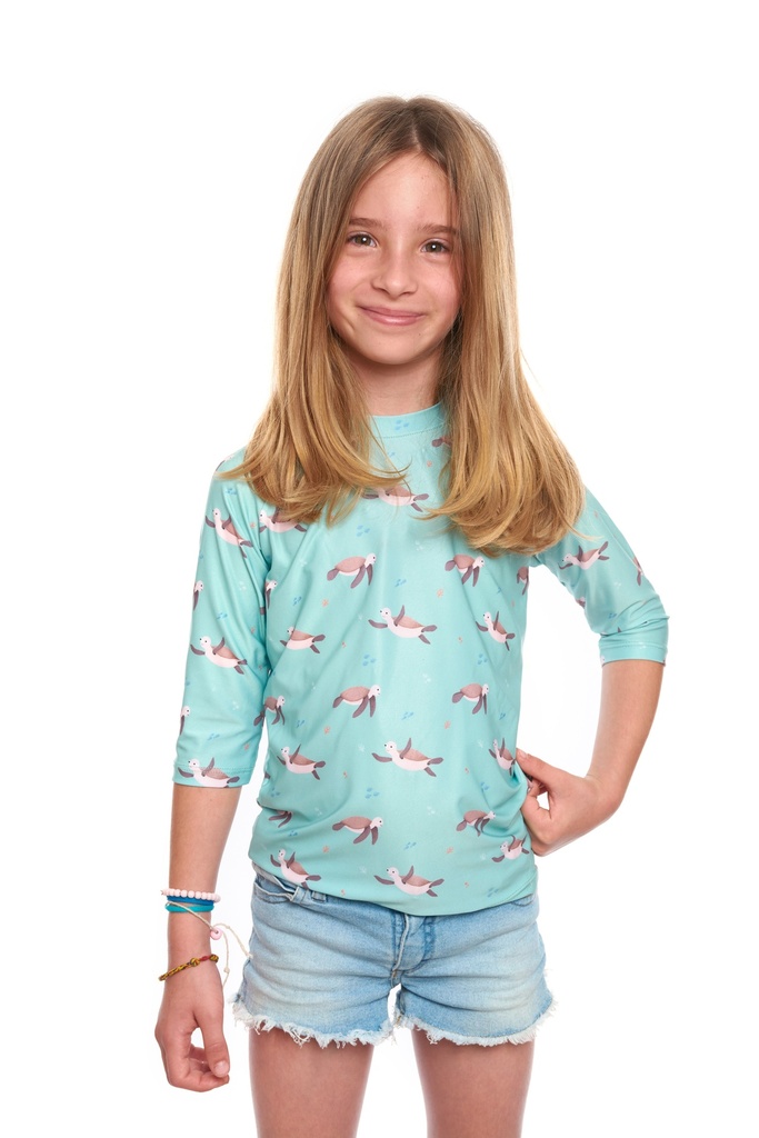 Remera Proteccion UV Infantil 3/4 Crush Verde