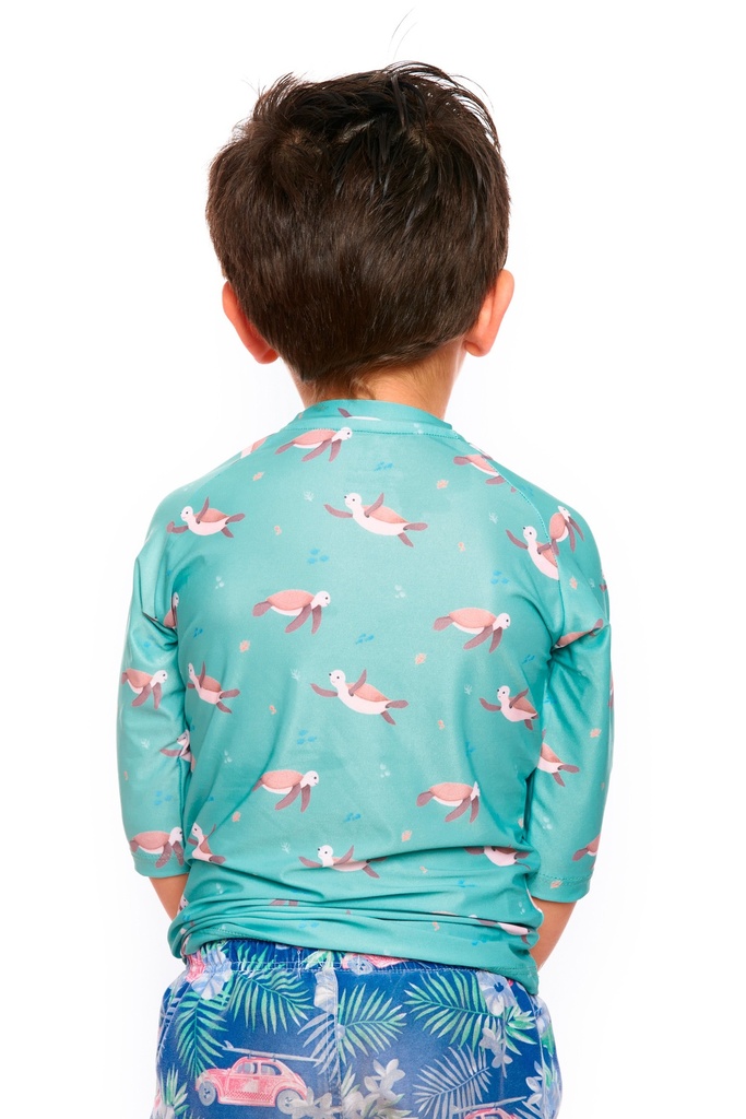 Remera Proteccion UV Infantil 3/4 Crush Verde