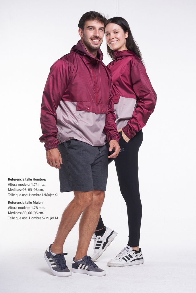 Rompevientos Kanguro (Hombre XL / Mujer XXL, Bordo)
