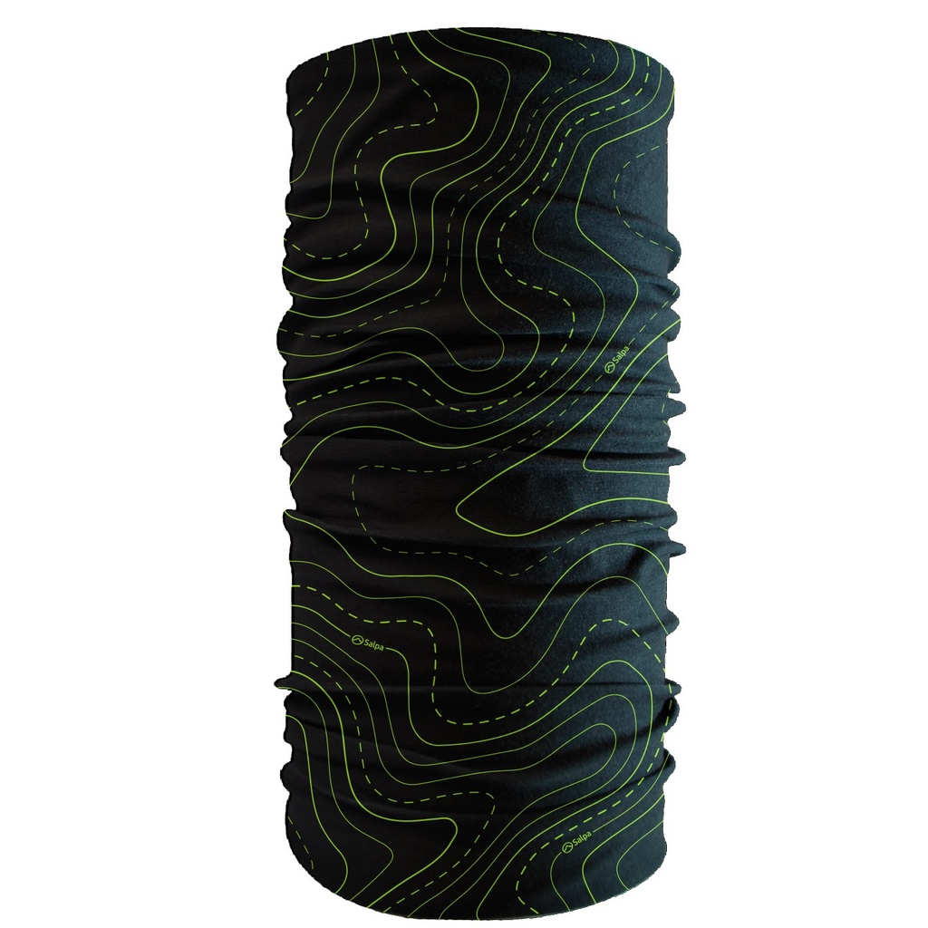 Cuello GPS Negro con Verde Microfibra