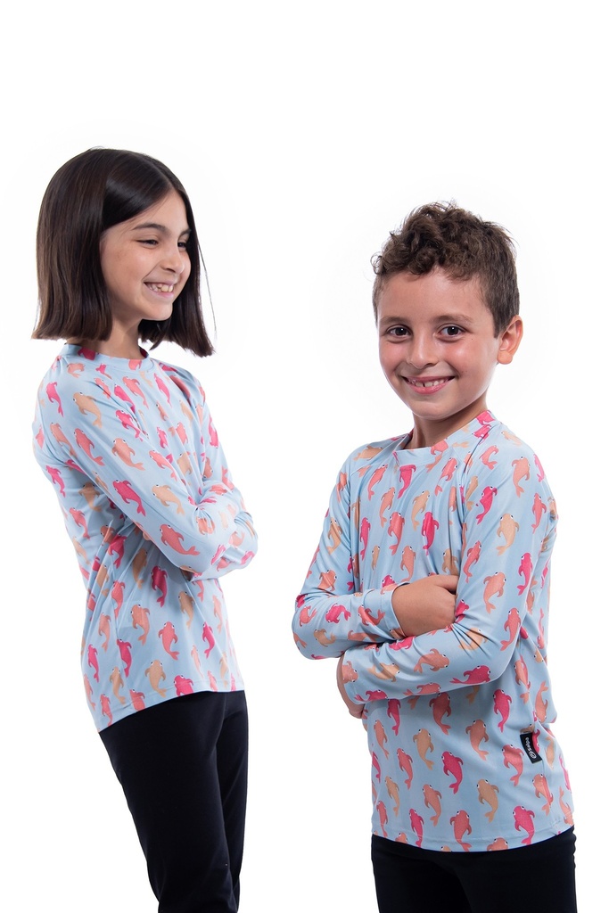 Remera Proteccion UV Infantil Manga Larga Acuario