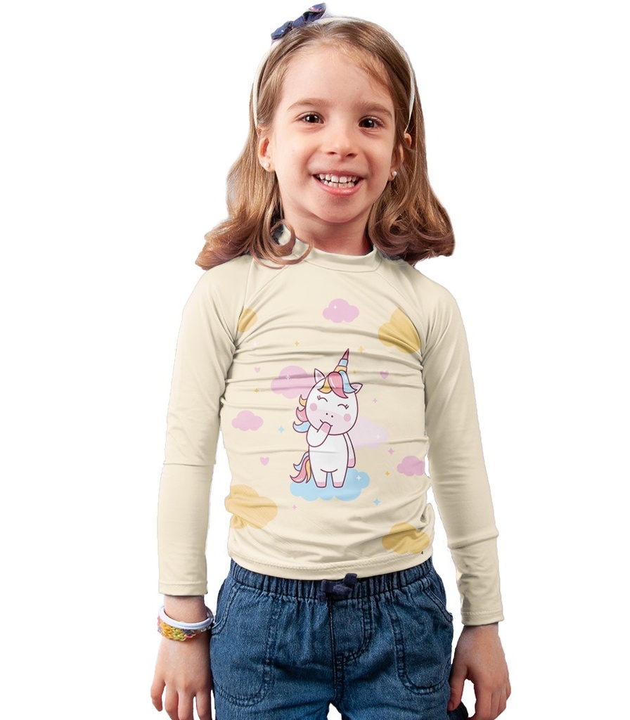 Remera Proteccion UV Infantil Unicornio